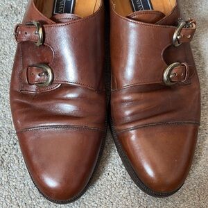 Men’s Bostonian brown leather double buckle dress shoe!